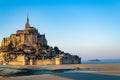 Beautiful medieval castle of Mont Saint Michel, France. Located on the island Royalty Free Stock Photo