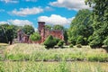 Beautiful medieval castle ruin with garden and water moat - Kasteel Bleijenbeek, Afferden, Netherlands Royalty Free Stock Photo