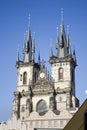 Church of Our Lady before Tyn from Old Town Square, Prague Royalty Free Stock Photo