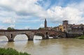 beautiful, medieval fortress bridge in Verona Royalty Free Stock Photo