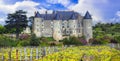 beautiful medieval French castles of Loire valley. Chateau de Luynes Royalty Free Stock Photo