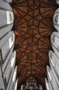 Beautiful medieval gothic wooden ceiling