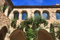 Beautiful medieval patio with roses , Provence, France Royalty Free Stock Photo