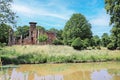 Beautiful medieval second world war castle ruin, water moat and garden - Kasteel Bleijenbeek, Afferden, Netherlands Royalty Free Stock Photo