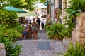 Beautiful Medieval Streets of Valldemossa Village with pots and garden, Mallorca, Spain Royalty Free Stock Photo