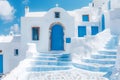 Beautiful Mediterranean architecture in traditional Greek style - AI Generated Royalty Free Stock Photo