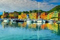 Santa Margherita Ligure cityscape with colorful mediterranean buildings, Liguria, Italy