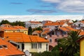 Beautiful mediterranean cityscape with orange houses Royalty Free Stock Photo