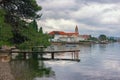 Beautiful Mediterranean landscape on a cloudy day. Montenegro, Adriatic Sea, Kotor Bay. View of the village of Donja Lastva Royalty Free Stock Photo