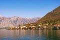 Beautiful Mediterranean landscape. Montenegro, view of Bay of Kotor and seaside village Royalty Free Stock Photo