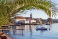 Beautiful Mediterranean landscape on sunny winter day. Montenegro, Bay of Kotor, Donja Lastva village Royalty Free Stock Photo