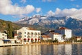 Beautiful Mediterranean landscape on sunny winter day. Montenegro, Tivat city Royalty Free Stock Photo