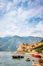 Beautiful mediterranean landscape - town Perast, Kotor bay Boka Kotorska, Montenegro