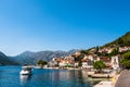 Beautiful mediterranean landscape - town Perast, Kotor bay, Montenegro