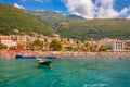 Beautiful mediterranean landscape - town Petrovac, Montenegro