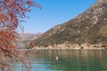 Beautiful Mediterranean landscape. View of Kotor Bay on sunny spring day. Montenegro Royalty Free Stock Photo