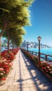 Beautiful mediterranean resort promenade with blooming colorful oleanders 1690448782503 1