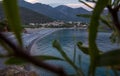 Beautiful Megali ammos beach in Kyparissi Laconia, Peloponnese, Zorakas Bay, Greece in summer after sunset.