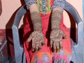Beautiful mehndi art on the female hand