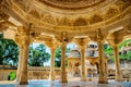 Beautiful memorial grounds to Maharaja Sawai Mansingh II and family constructed of marble. Gatore Ki Chhatriyan, Jaipur, Rajasthan