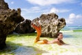 Beautiful mermaid in the tropical sea