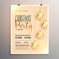 Beautiful merry christmas party flyer template design