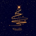 Beautiful merry Christmas tree card background vector