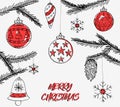 Beautiful merry Crhistmas design with christmas bell