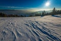 Beautiful mesmerizing view of the ski snow waves