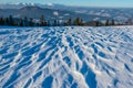 Beautiful mesmerizing view of the ski snow waves