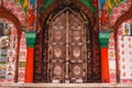 Beautiful metal doors of the Hanuman temple