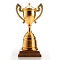 Beautiful metal, Golden trophy on isolated background,AI generated Royalty Free Stock Photo
