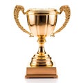 Beautiful metal, Golden trophy on isolated background,AI generated Royalty Free Stock Photo