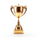 Beautiful metal, Golden trophy on isolated background,AI generated Royalty Free Stock Photo