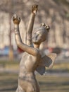 Beautiful metal statue of the girl Tinka who died, Bratislava, Slovakia