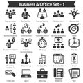 Business & office Icon set - Black series Royalty Free Stock Photo