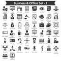 Business & office Icon set - Black series Royalty Free Stock Photo