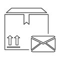Delivery Confirmation Email Icon In Outline Style