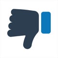 Dislike icon. Glossy thumbs down