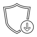 Downgrade Security Icon In Outline Style