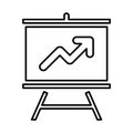 Growth Presentation Icon In Outline Style