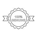 Hundred Percent Genuine Tag Icon In Outline Style Royalty Free Stock Photo