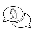 Message Encryption Icon In Outline Style