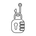 Password Fishing Icon In Outline Style