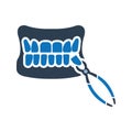 Tooth extraction icon. Removing icon