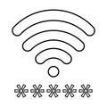 Wifi Security Icon In Outline Style