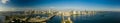 Beautiful Miami panorama photo Biscayne Bay and bridges to Downtown