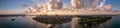 Beautiful Miami panorama sunrise over the ocean Royalty Free Stock Photo