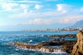 Beautiful midday cityscape of Mahmutlar, Alanya, Turkey