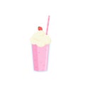Beautiful milkshake in transparent glasses made from different ingredients Royalty Free Stock Photo